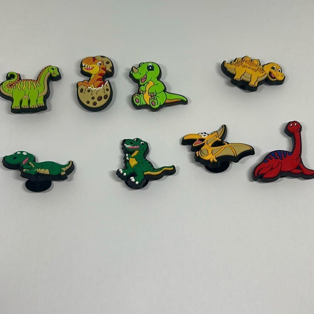 8-Piece Dinosaur Shoe Charms Set – Fun Prehistoric Accessories for Clog & Sandal